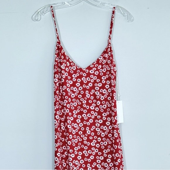 NWT REFORMATION CRIMINI DRESS JENNA Size 4 Red Floral Midi Summer Slit Boho Chic - Picture 7 of 16